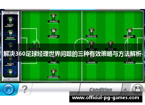 解决360足球经理世界问题的三种有效策略与方法解析